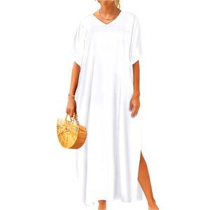 Oversized Batwing Sleeve Maxi Dress Bohemian Coverup Beach Loungewear
